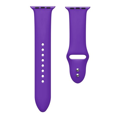 Silikon-Sportband - Violett - Doppeldruckknopf-Verschluss - Passend für Apple Watch 42mm / 44mm / 45mm / 46mm / 49mm