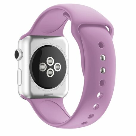 Silikon-Sportband - Hellviolett - Doppeldruckknopf-Verschluss - Passend für Apple Watch 42mm / 44mm / 45mm / 46mm / 49mm