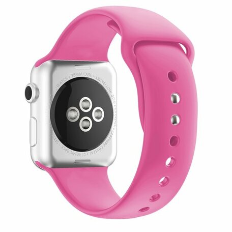 Silikon-Sportband - Hellrosa - Doppeldruckknopf-Verschluss - Passend für Apple Watch 42mm / 44mm / 45mm / 46mm / 49mm