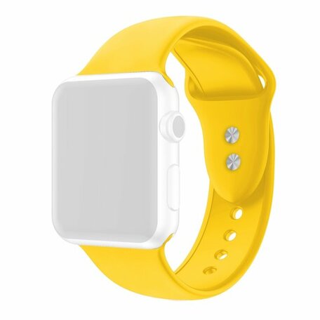 Silikon-Sportband - Gelb - Doppeldruckknopf-Verschluss - Geeignet für Apple Watch 42mm / 44mm / 45mm / 49mm