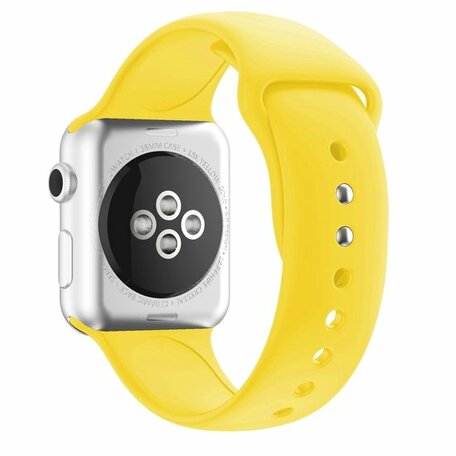 Silikon-Sportband - Gelb - Doppeldruckknopf-Verschluss - Geeignet für Apple Watch 44mm / 45mm / 46mm / 49mm