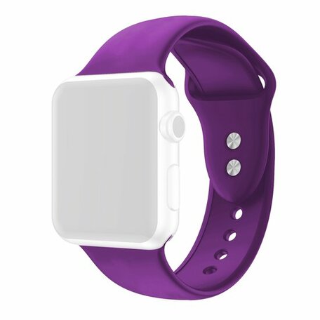 Silikon-Sportband - Lila - Doppeldruckknopf-Verschluss - Geeignet für Apple Watch 42mm / 44mm / 45mm / 46mm / 49mm