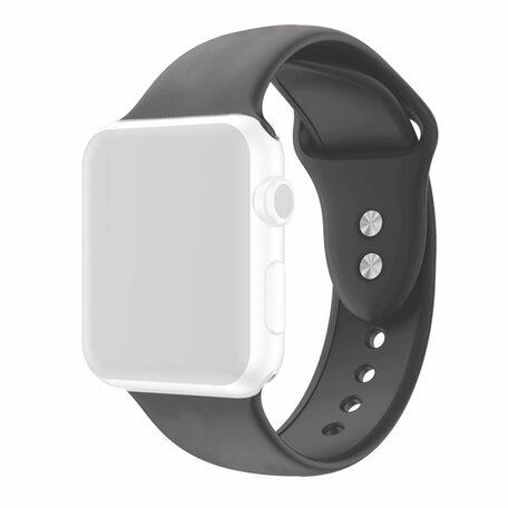 Silikon-Sportband - Dunkelgrau - Doppeldruckknopf-Verschluss - Passend für Apple Watch 42mm / 44mm / 45mm / 46mm / 49mm