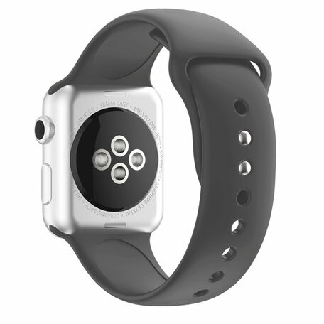 Silikon-Sportband - Dunkelgrau - Doppeldruckknopf-Verschluss - Passend für Apple Watch 42mm / 44mm / 45mm / 46mm / 49mm