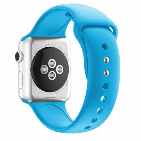 Silikon-Sportband - Blau - Doppeldruckknopf-Verschluss - Geeignet für Apple Watch 42mm / 44mm / 45mm / 46mm / 49mm