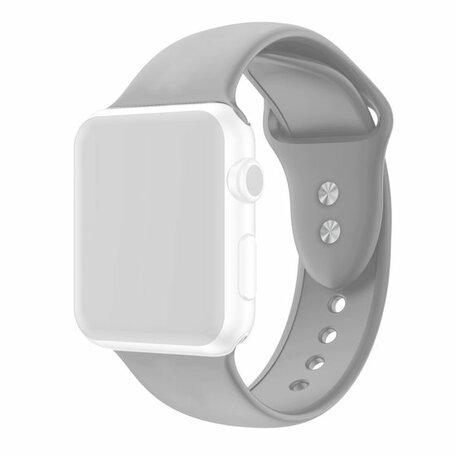 Silikon-Sportband - Grau - Doppeldruckknopf-Verschluss - Geeignet für Apple Watch 44mm / 45mm / 46mm / 49mm