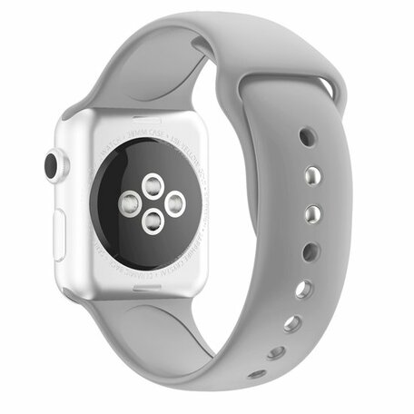 Silikon-Sportband - Grau - Doppeldruckknopf-Verschluss - Geeignet für Apple Watch 44mm / 45mm / 46mm / 49mm