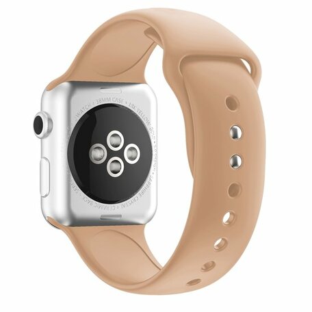 Silikon-Sportband - Walnuss - Doppeldruckknopf-Verschluss - Passend für Apple Watch 42mm / 44mm / 45mm / 46mm / 49mm