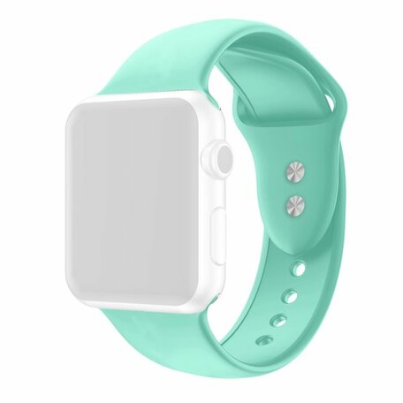 Silikon-Sportband - Mintgrün - Doppeldruckknopf-Verschluss - Geeignet für Apple Watch 42mm / 44mm / 45mm / 49mm