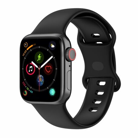 Silikon-Sportband - Schwarz - Größe: M/L - Geeignet für Apple Watch 38mm / 40mm / 41mm / 42mm