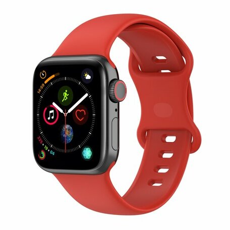 Silikon-Sportband - Rot - Größe: M/L - Geeignet für Apple Watch 38mm / 40mm / 41mm / 42mm