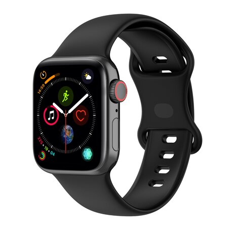 Silikon-Sportband - Schwarz - Größe: M/L - Geeignet für Apple Watch 44mm / 45mm / 46mm / 49mm