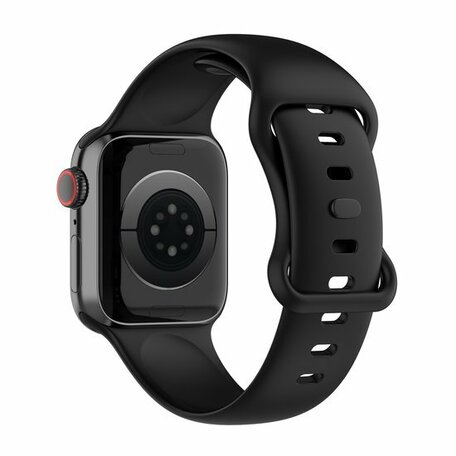 Silikon-Sportband - Schwarz - Größe: M/L - Geeignet für Apple Watch 42mm / 44mm / 45mm / 46mm / 49mm