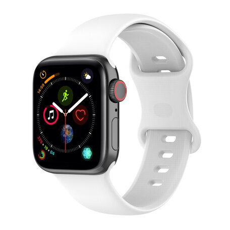 Silikon-Sportband - Weiß - Größe: M/L - Geeignet für Apple Watch 42mm / 44mm / 45mm / 49mm