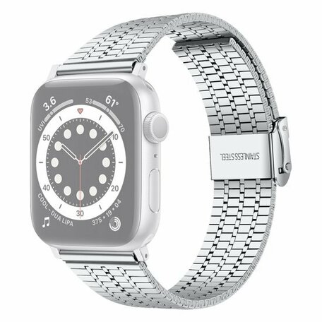 Metallband - Silber - Geeignet für Apple Watch 38mm / 40mm / 41mm / 42mm