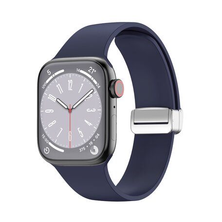 Silikonarmband - Faltschließe - Dunkelblau - Geeignet für Apple Watch 38mm / 40mm / 41mm / 42mm