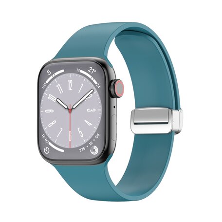 Silikonarmband - Faltschließe - Cyan - Geeignet für Apple Watch 38mm / 40mm / 41mm / 42mm