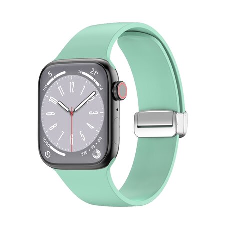 Silikonarmband - Faltschließe - Hellgrün - Geeignet für Apple Watch 38mm / 40mm / 41mm / 42mm