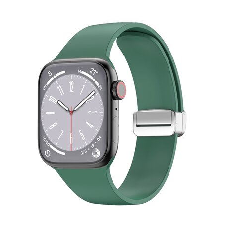 Silikonarmband - Faltschließe - Grün - Geeignet für Apple Watch 38mm / 40mm / 41mm / 42mm