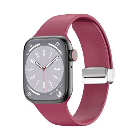 Silikonarmband - Faltschließe - Weinrot - Geeignet für Apple Watch 38mm / 40mm / 41mm / 42mm