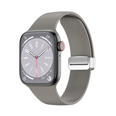 Silikonarmband - Faltschließe - Grau - Geeignet für Apple Watch 38mm / 40mm / 41mm / 42mm