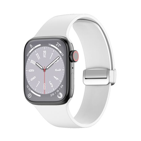 Silikonarmband - Faltschließe - Weiß - Geeignet für Apple Watch 38mm / 40mm / 41mm / 42mm