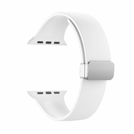 Silikonarmband - Faltschließe - Weiß - Geeignet für Apple Watch 42mm / 44mm / 45mm / 46mm / 49mm