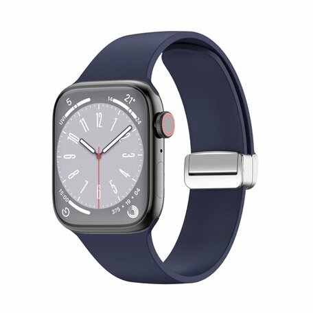 Silikonarmband - Faltschließe - Dunkelblau - Geeignet für Apple Watch 44mm / 45mm / 46mm / 49mm