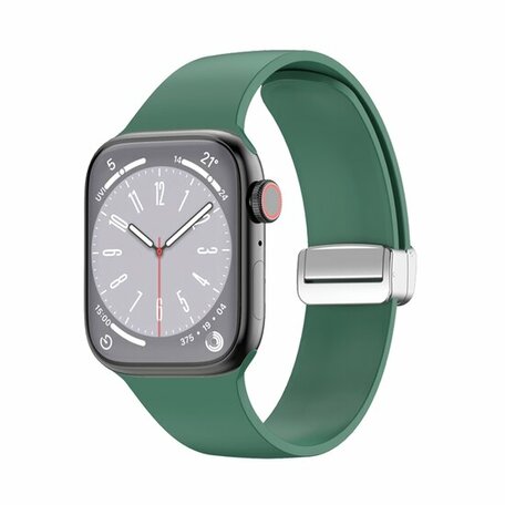 Silikonarmband - Faltschließe - Grün - Geeignet für Apple Watch 44mm / 45mm / 46mm / 49mm