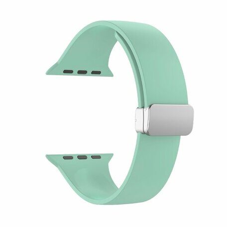 Silikonarmband - Faltschließe - Hellgrün - Geeignet für Apple Watch 42mm / 44mm / 45mm / 46mm / 49mm