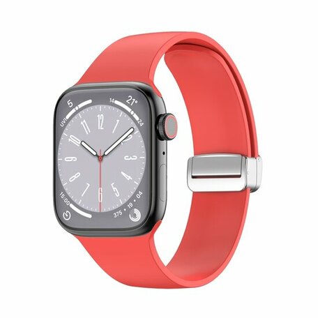 Silikonarmband - Faltschließe - Rot - Geeignet für Apple Watch 44mm / 45mm / 46mm / 49mm