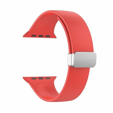 Silikonarmband - Faltschließe - Rot - Geeignet für Apple Watch 42mm / 44mm / 45mm / 46mm / 49mm