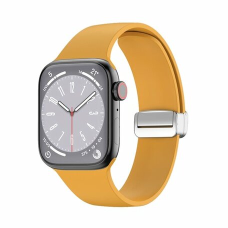 Silikonarmband - Faltschließe - Ocker - Geeignet für Apple Watch 44mm / 45mm / 46mm / 49mm