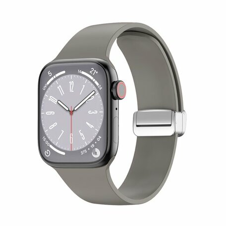 Silikonarmband - Faltschließe - Grau - Geeignet für Apple Watch 42mm / 44mm / 45mm / 46mm / 49mm