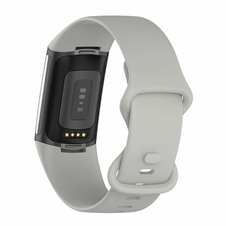 FitBit Charge 5 & 6 Sportband mit Doppelschlaufe - Mattgrau - Größe: S