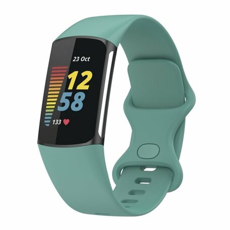 FitBit Charge 5 & 6 Sportband mit Doppelschlaufe - Tannengrün - Größe: S