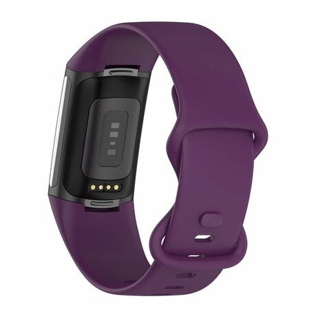 FitBit Charge 5 & 6 Sportband mit Doppelschlaufe - Dunkelviolett - Größe: S