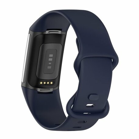 FitBit Charge 5 & 6 Sportband mit Doppelschlaufe - Dunkelblau - Größe: S