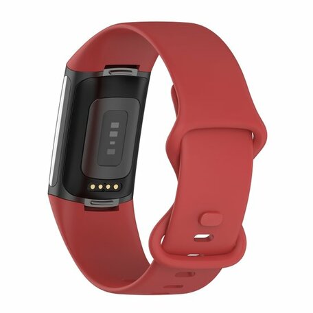 FitBit Charge 5 & 6 Sportband mit Doppelschlaufe - Rot - Größe: S