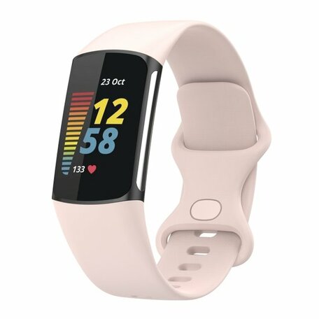 FitBit Charge 5 & 6 Sportband mit Doppelschlaufe - Sand Pink - Größe: S