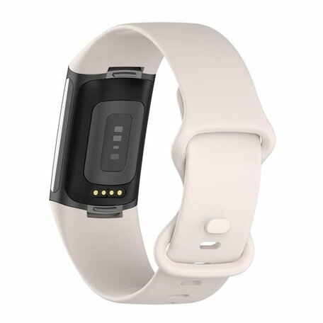 FitBit Charge 5 & 6 Sportband mit Doppelschlaufe - Mondweiß - Größe: S