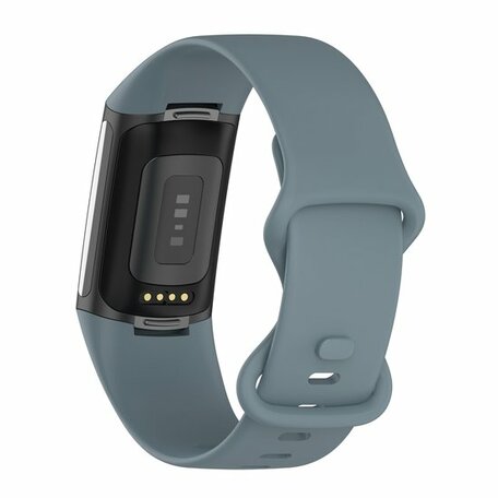 FitBit Charge 5 & 6 Sportband mit Doppelschlaufe - Stahlblau - Größe: S