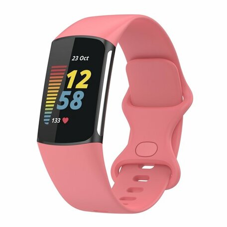 FitBit Charge 5 & 6 Sportband mit Doppelschlaufe - Pink - Größe: S