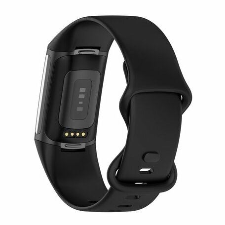 FitBit Charge 5 & 6 Sportband mit Doppelschlaufe - Schwarz - Größe: S