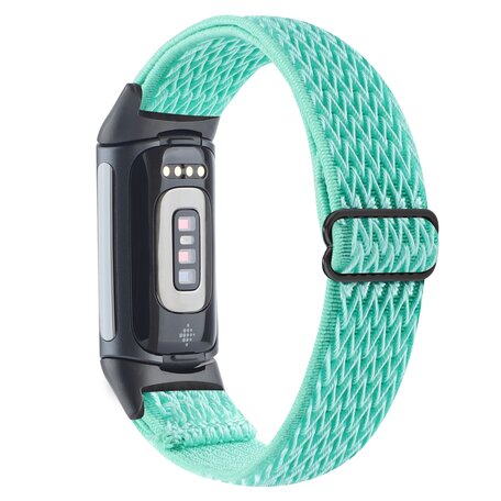 FitBit Charge 5 & 6 Elastisches Solo-Schleifen-Nylonband - Türkis