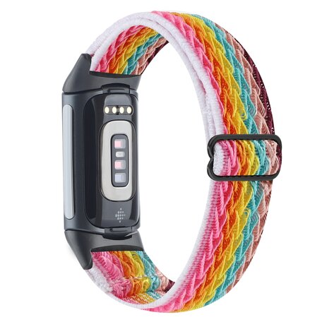 FitBit Charge 5 & 6 Elastisches Solo-Schleifen-Nylonband - Mehrfarbig