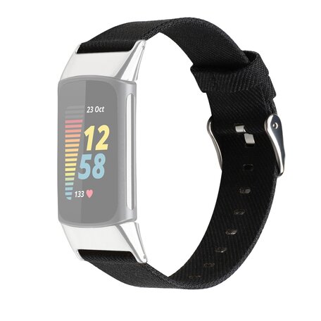 Fitbit Charge 5 & 6 Nylonband - Schwarz