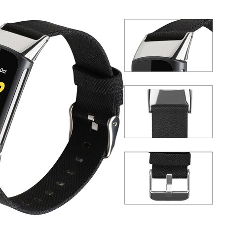 Fitbit Charge 5 & 6 Nylonband - Schwarz