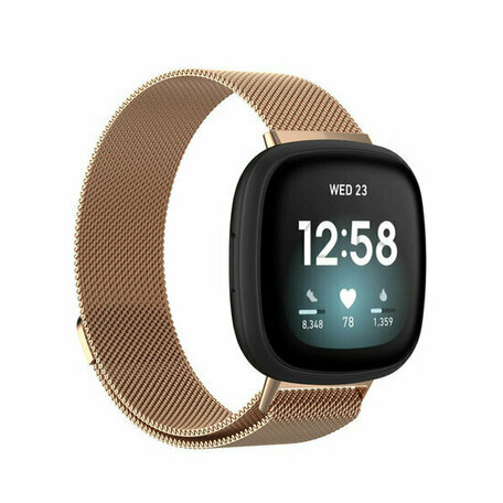 Fitbit Versa 3/4 & Sense 1/2 milanaise Armband - Small - Champagner Gold