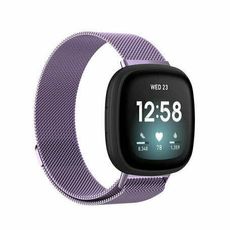 Fitbit Versa 3/4 & Sense 1/2 milanaise Armband - Small - Lila